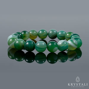 Green Stripe Agate Bracelet