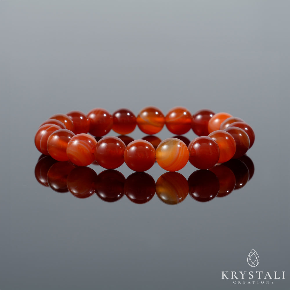 Red Stripe Agate Bracelet