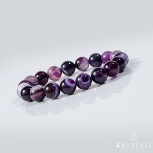 Purple Stripe Agate Bracelet