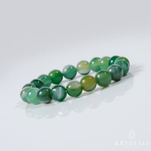 Green Stripe Agate Bracelet