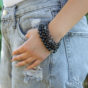 Black Stripe Agate Bracelet