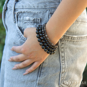 Silver Obsidian Bracelet