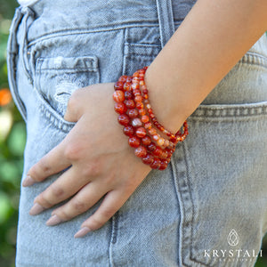 Red Stripe Agate Bracelet