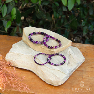 Purple Stripe Agate Bracelet