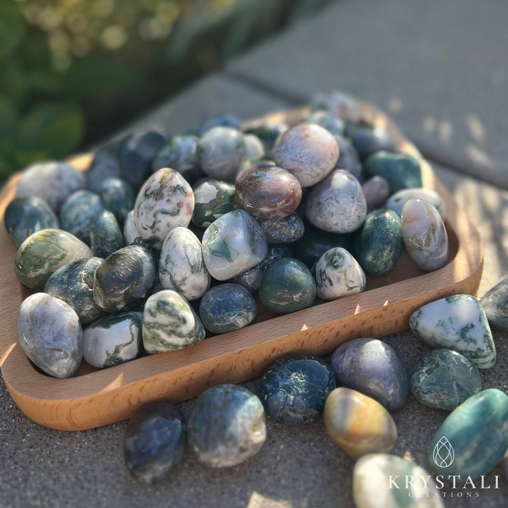 Tumbled - Moss Agate